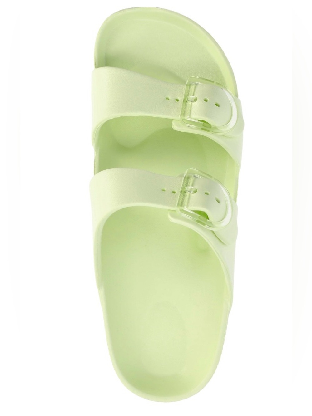 Time and Tru Women's Double-Buckle Slide Sandal in Pale Green